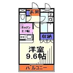 ダイアモンド1 1Kの間取図画像