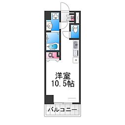 ルミノーサ堺 5階ワンルームの間取り