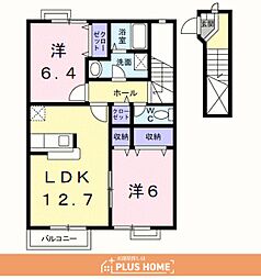 プロメナーデ名草 2LDKの間取図画像