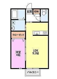 ベルハウス 1LDKの間取図画像