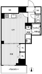 パレスシンシア江東橋 13階1LDKの間取り