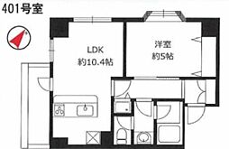 サンワイズ横浜 1LDKの間取図画像