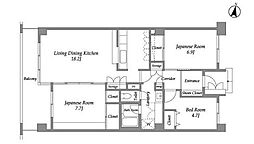 テレパレス西千葉 4階3LDKの間取り