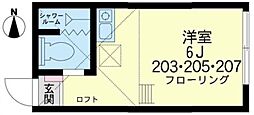 ユナイト鶴見イスタンブール ワンルームの間取図画像