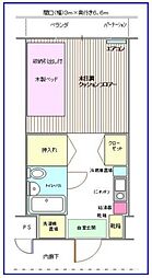 ラフィーネ学生マンション 1Kの間取図画像