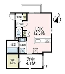 ストリーム鴨居 1LDKの間取図画像