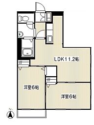 カンファタブル 2LDKの間取図画像