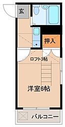 レオパレス東千葉第8 2階1Kの間取り