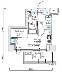 世田谷区北沢1丁目マンション 1DKの間取図画像