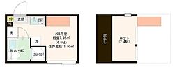 Ｖｉｌｌｅｔｔａ Ｉ 亀戸 2階ワンルームの間取り