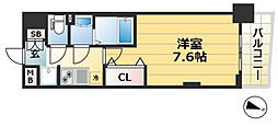 Luxe神戸WEST 9階1Kの間取り