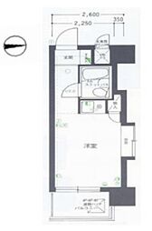 ライオンズマンション新中野第2 4階ワンルームの間取り