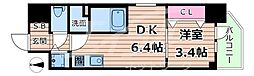Osaka Metro谷町線 都島駅 徒歩5分の賃貸マンション 9階1DKの間取り