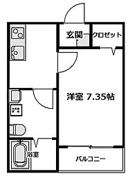Aug1 1Kの間取図画像