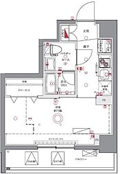 東武亀戸線 亀戸水神駅 徒歩3分の賃貸マンション 9階1Kの間取り