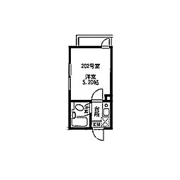 イルビラージュ王子 1Kの間取図画像