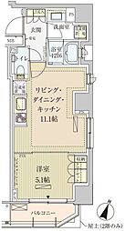 パークアクシス赤坂見附 1LDKの間取図画像