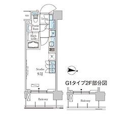パークアクシス東高円寺 ワンルームの間取図画像