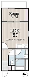 リブレメゾン岸辺I 1LDKの間取図画像
