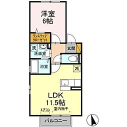 セレーノ西船 2階1LDKの間取り