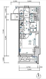 ＭＡＸＩＶ八王子 4階1Kの間取り