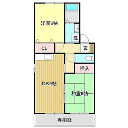 スクールサイトB 2DKの間取図画像
