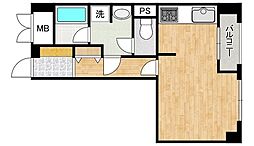 パストラルハイム面影橋 4階ワンルームの間取り