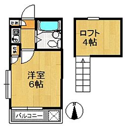 ホワイトハイツ豊島 A棟 1階1Kの間取り