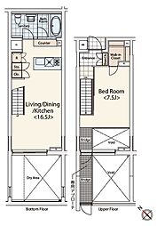 カスタリア初台2 1階1LDKの間取り