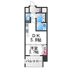 テラ堺市駅 7階1DKの間取り