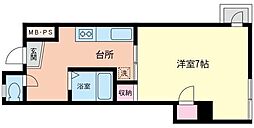 コスモAoi長後 1Kの間取図画像