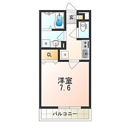 アリエッタ平野 1Kの間取図画像