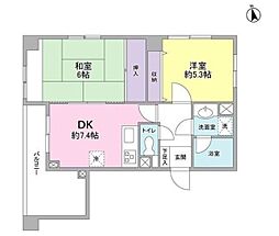 YM花小金井 2DKの間取図画像