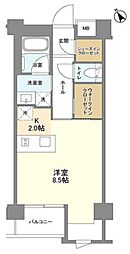 ガーデン原宿 2階1Kの間取り