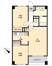 S-FORT青葉しらとり台 2LDKの間取図画像