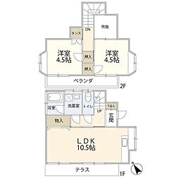町田市小野路町住宅 2階2LDKの間取り