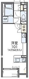 レオネクストエトワール ワンルームの間取図画像