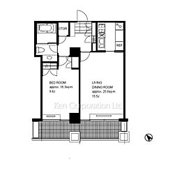 城山トラストコート 1LDKの間取図画像