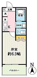 Grandir三郷 1Kの間取図画像