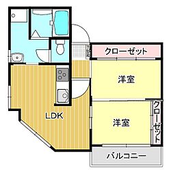 ライラック薬院 2LDKの間取図画像