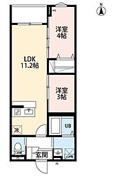 robot home 京成小岩II 2LDKの間取図画像