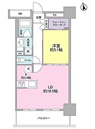 スタイリオ品川中延 11階1LDKの間取り