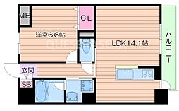 エスグランデ梅田北 1LDKの間取図画像