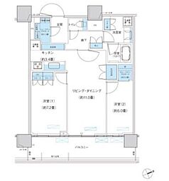パークシティ柏の葉キャンパスザ・ゲートタワーウエスト 2LDKの間取図画像
