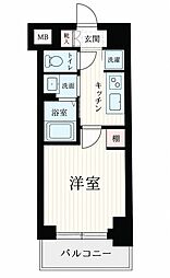 ハーモニーレジデンス武蔵小杉 1Kの間取図画像