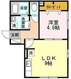 ハイムクライスI 1階1LDKの間取り