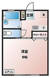 きよすみハイツ 1Kの間取図画像