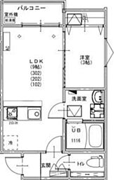 KEIAI RESIDENCE 我孫子II 1LDKの間取図画像