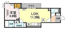 セレスティア豊島S 1LDKの間取図画像