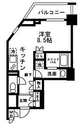 レジディア中落合A棟 4階ワンルームの間取り